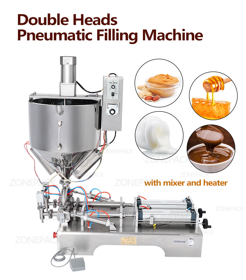 Mixing with Heater Filler Arequipe Viscous Liquid Paste Chocolate Sauce Alcohol Gel Equipment Bottle Filling Machine