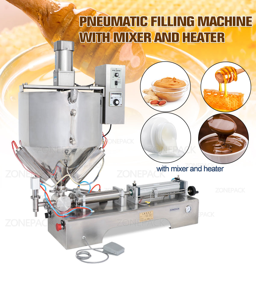 Double Nozzle Cream Honey Chocolate Sauce Alcohol Filling Machine with Heater