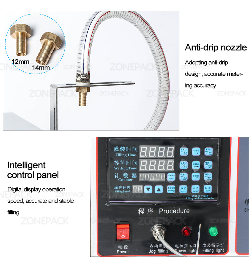 ZONESUN Automatic Filling Machine Laundry Detergent Shampoo Oil Juice Water milk Liquid Bottle Filling Machine ZS-GFK17C