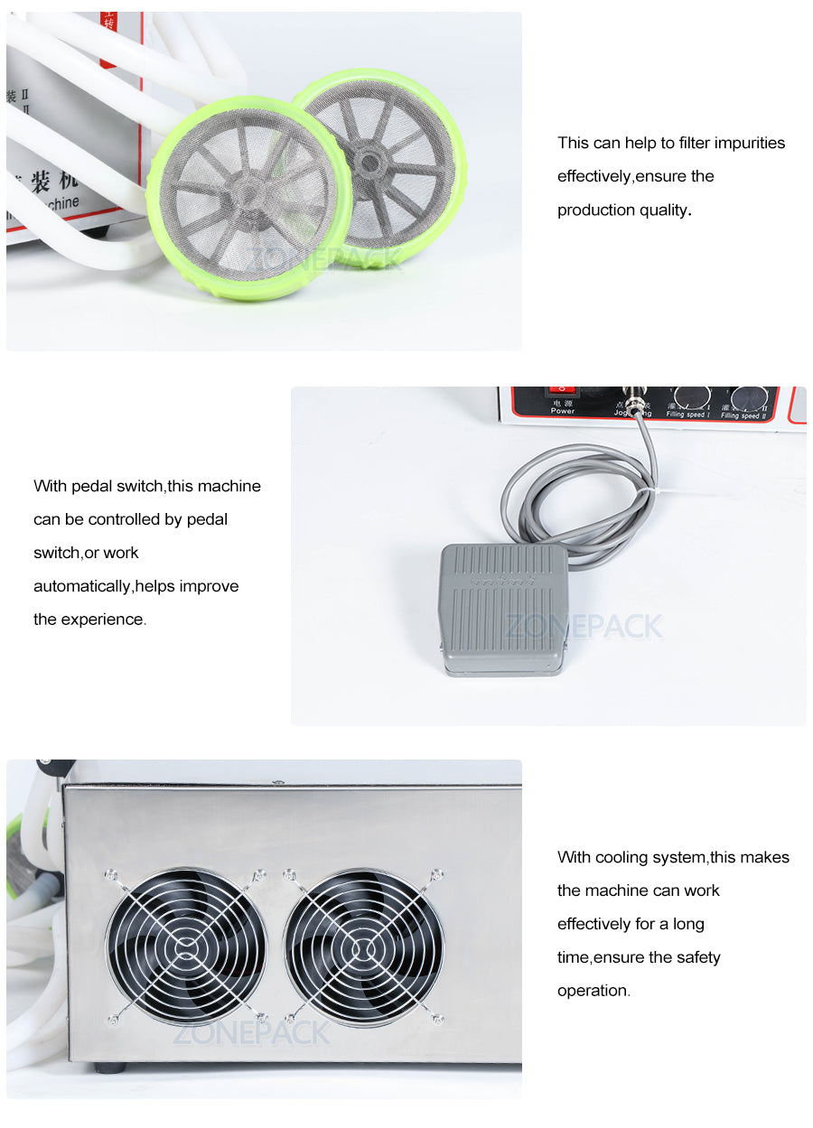 ZONESUN Double Nozzle Semi Automatic Laundry Cooking Oil Filling Machine ZS-GFK17B