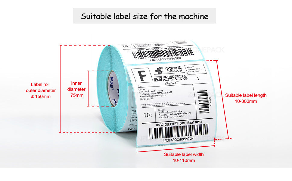 ZONEPACK Upgraded Manual Labeling Machine Label Applicator Bottle Labeler  Sticker Label Printer Packing Machine with Handle for Round Glass Plastic