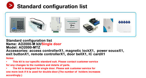 automatic access control kit for single door