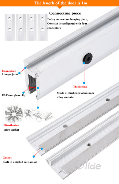 long type glass clamp for automatic sliding door