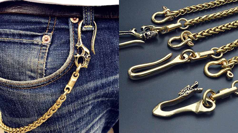 Cool Wolf Brass Mens wallet Chain Wolf Biker Chain Wallet Pants Chain –  iChainWallets