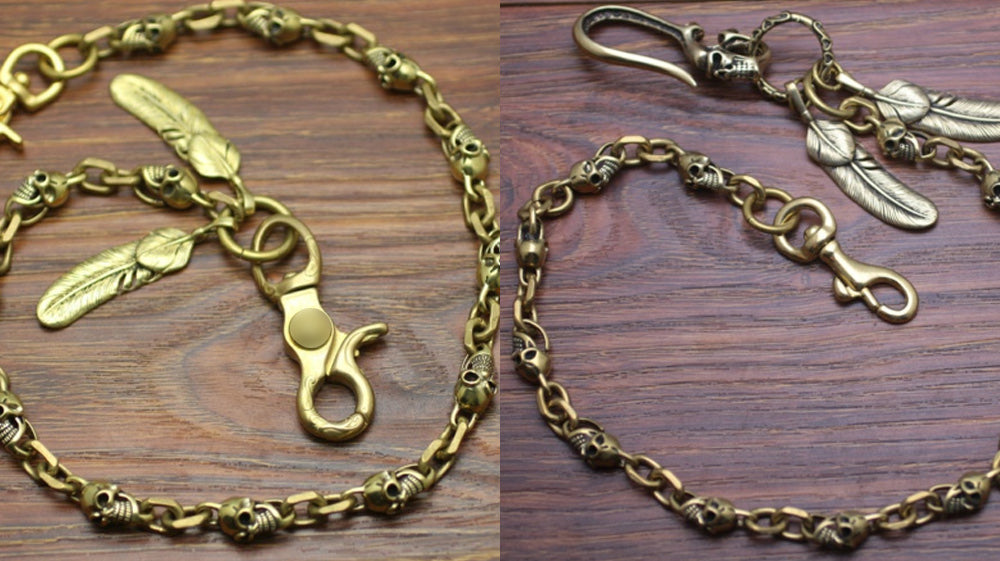 skull gold wallet chain