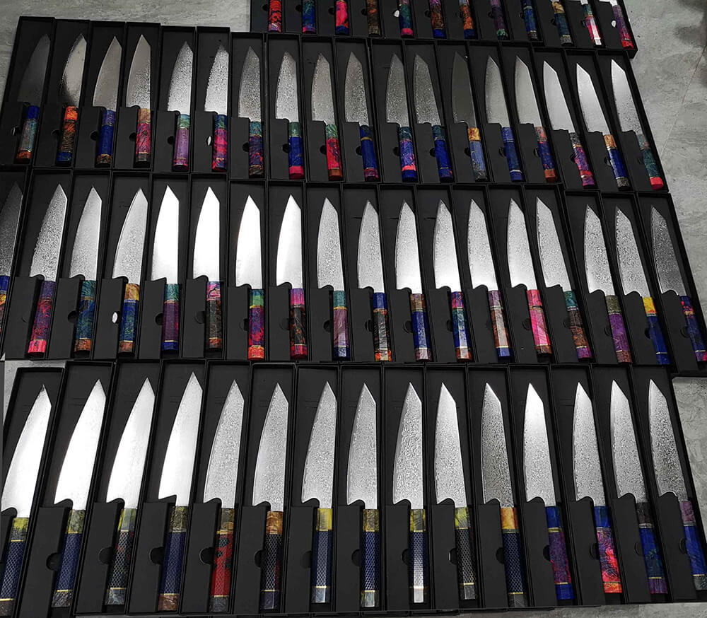 Japanese Damascus Kitchen Knives | Letcase Knives