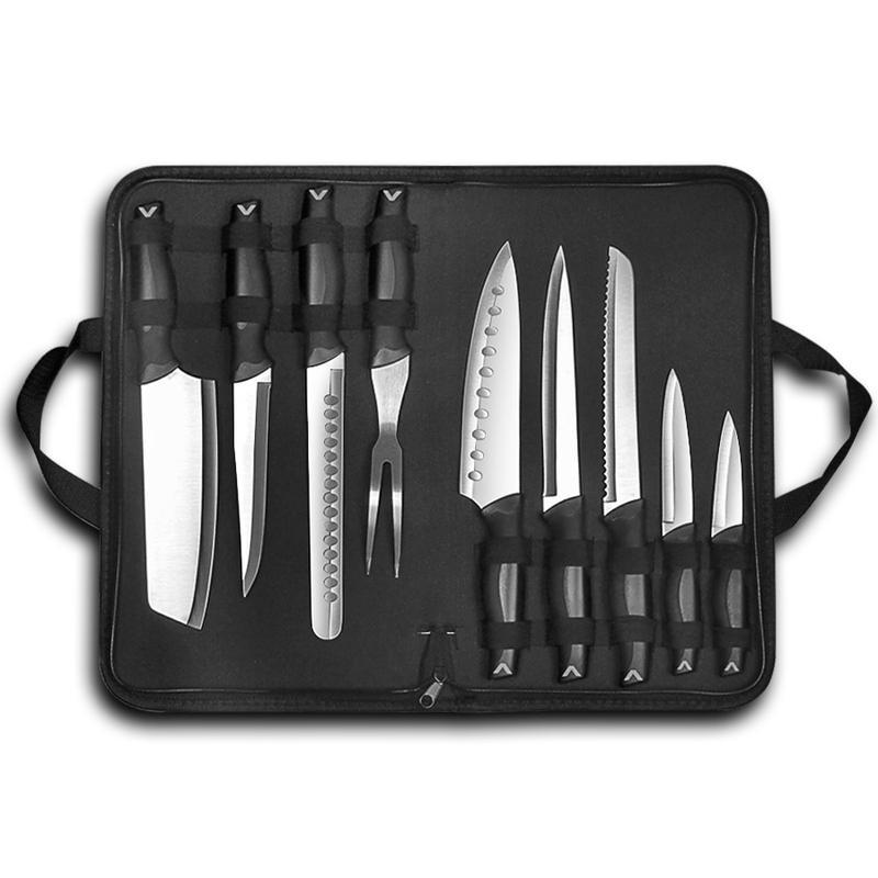 Premium Stainless Steel 9-Piece Chef Knife Set in Case