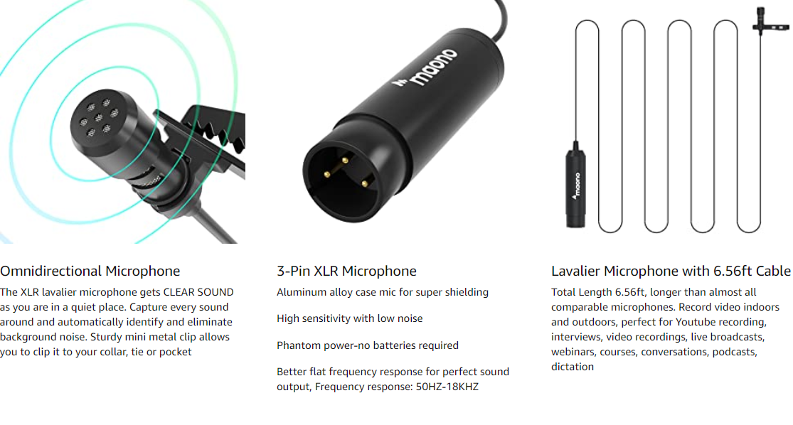 XLR lavalier microphone