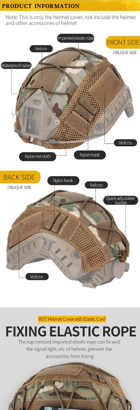 WST Helmet Cover with Elastic Cord