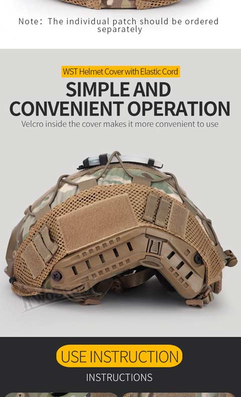 WST Helmet Cover with Elastic Cord