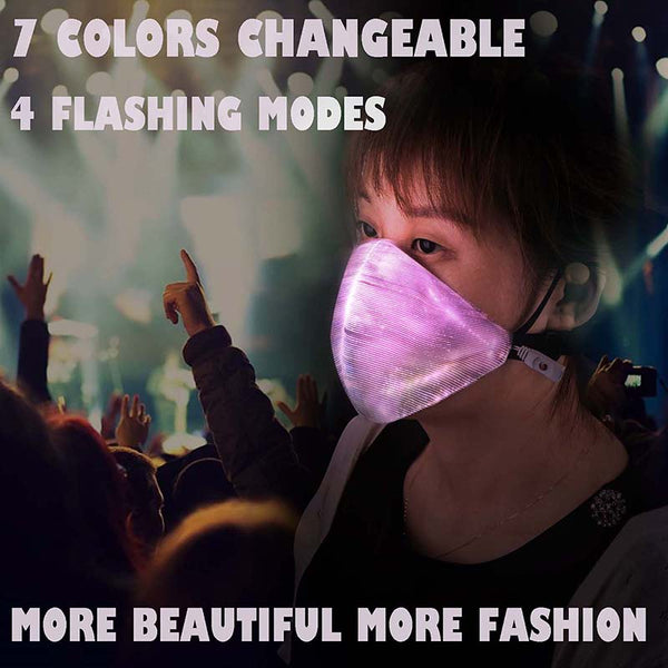 Leadleds LED Rave Mask 7C Luminous Light for Men Women Face Mask Music Party Halloween LightUp Mask