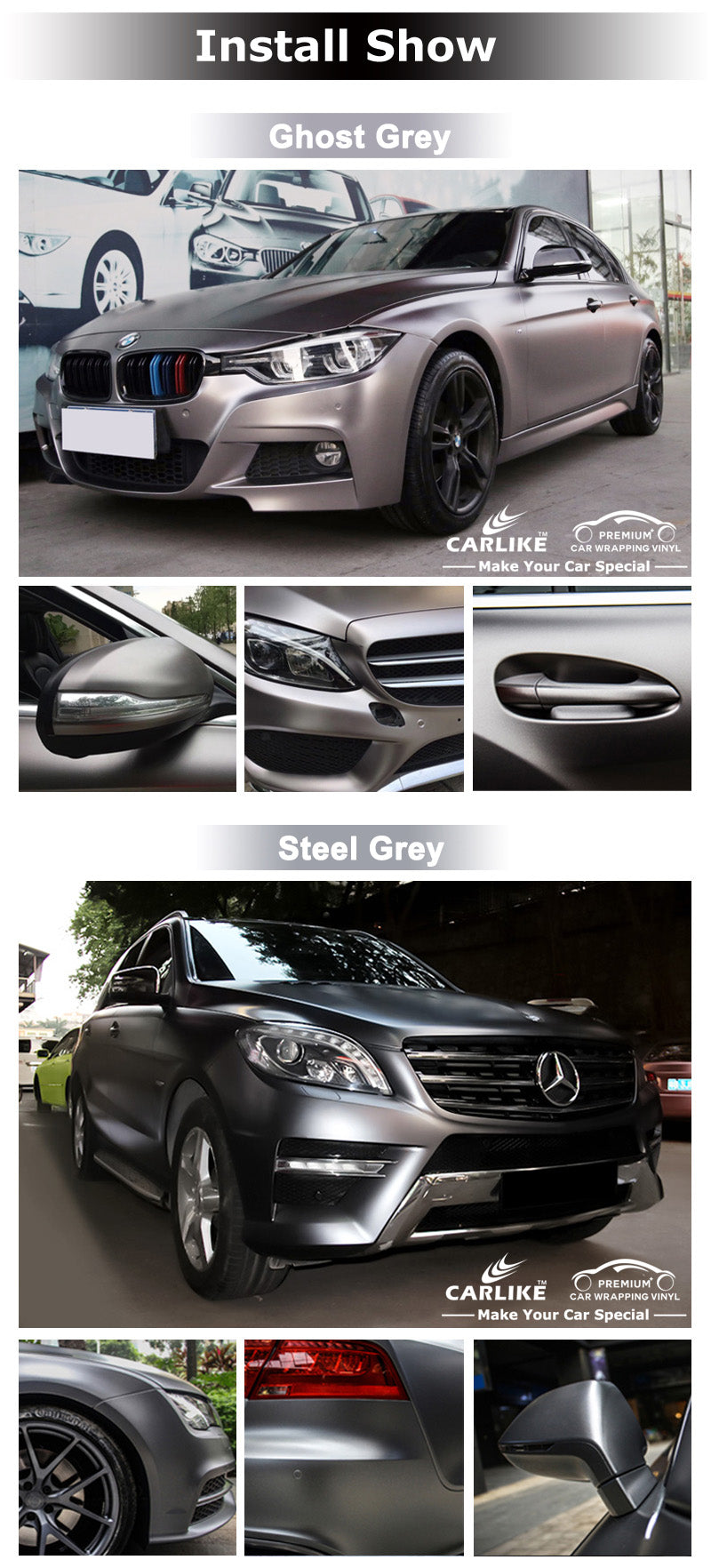 CARLIKE CL-EM Matte Electro Metallic Car Wrap Vinyl