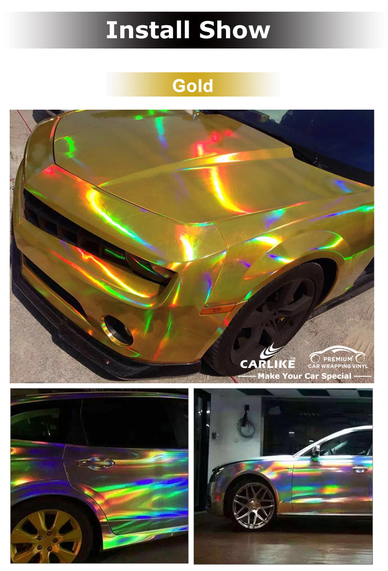 CARLIKE CL-LS Chrome Laser Holographic Rainbow Vinyl