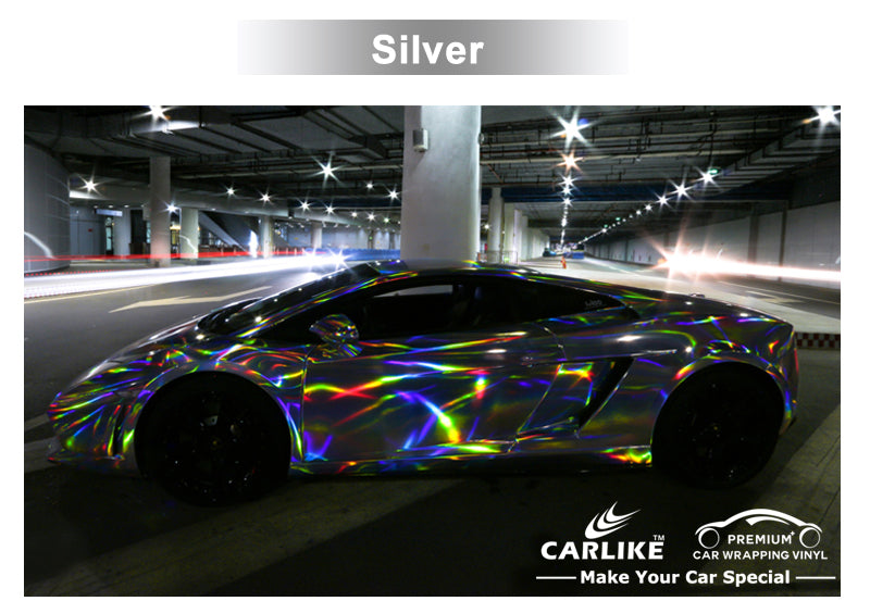 CARLIKE CL-LS Chrome Laser Holographic Rainbow Vinyl