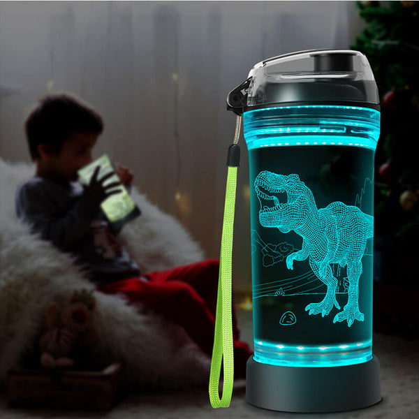 Roaring dinosaurs 3D Glowing Water Bottle