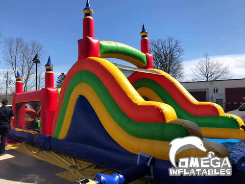 Rainbow Race Inflatable Obstacle Course