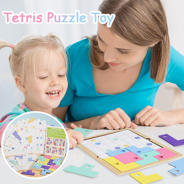 Kids Wooden Tetris Puzzle Toys Parent-Child Toys for Logical Thinking Development Educational