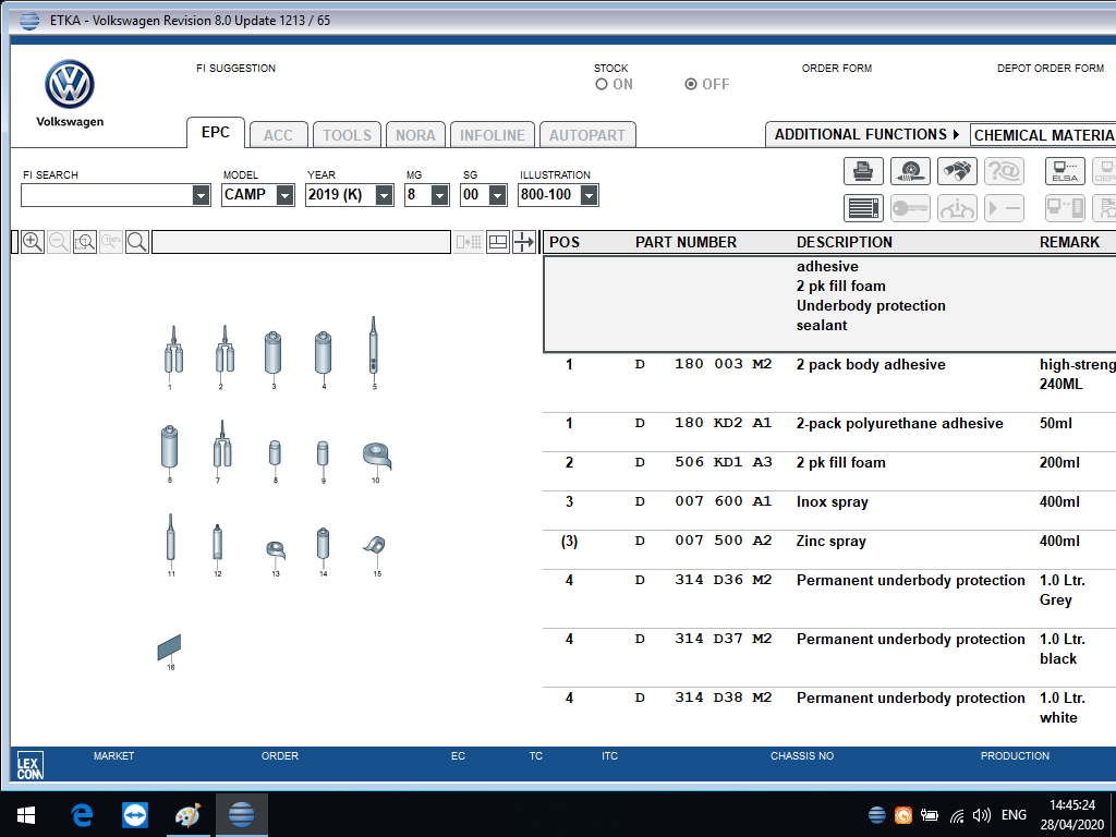 ETKA Parts Catalogue V8.0 Functions