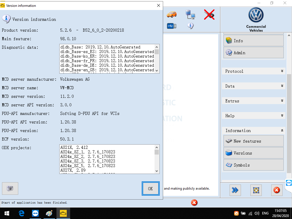 VAS 5054A ODIS 5.2.6 Software Display: