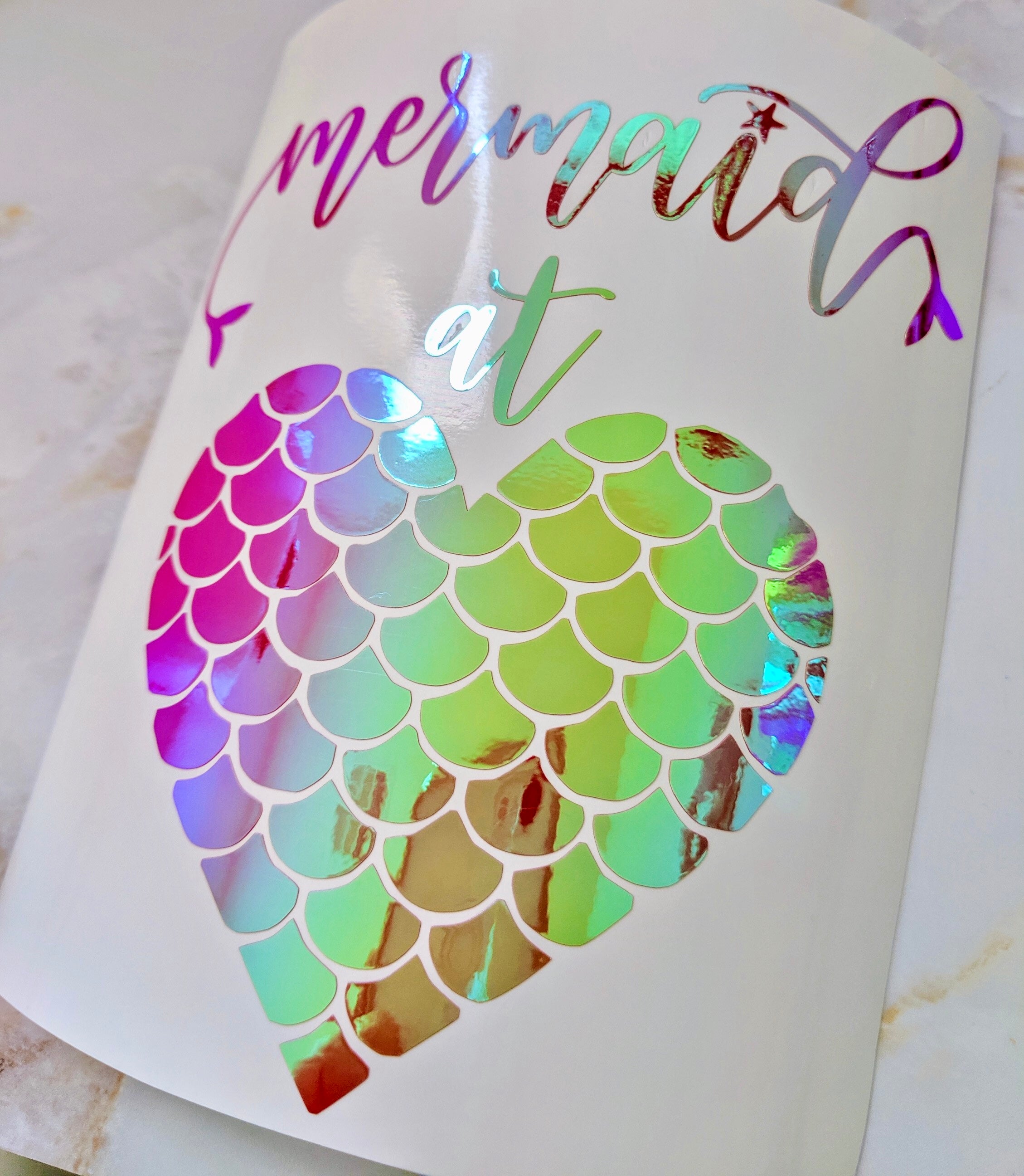 Opal Hearth shaped mermaid scales