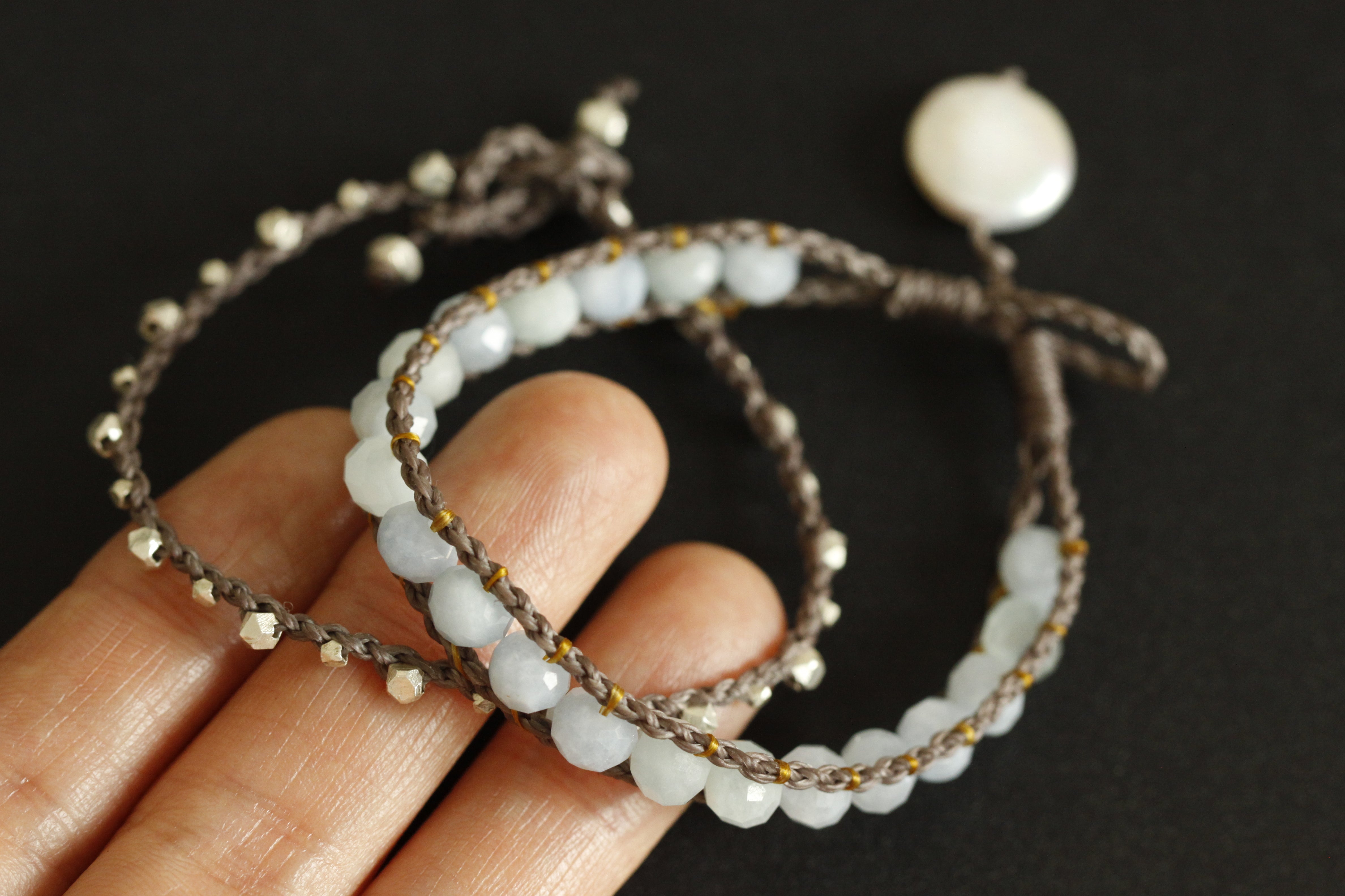 Macrame Basic Two Bracelet Designs using Four Strand