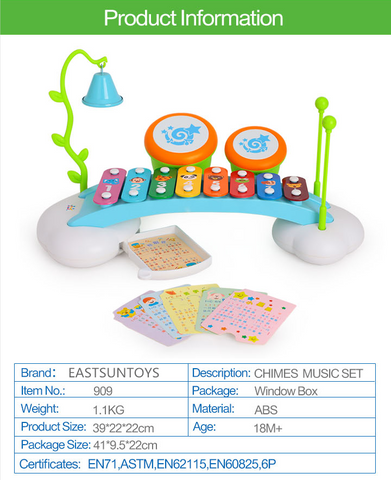Early Education 18 Months Olds Baby Toy Rainbow Xylophone Piano Bridge Eastsuntoy