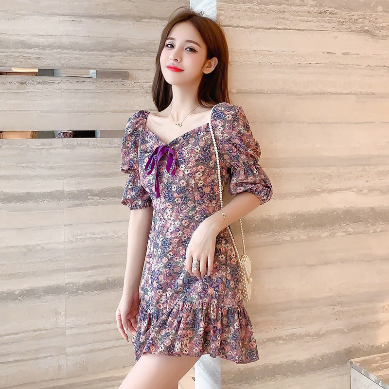Sweety V Neck Floral Midi Dress Orchidmet