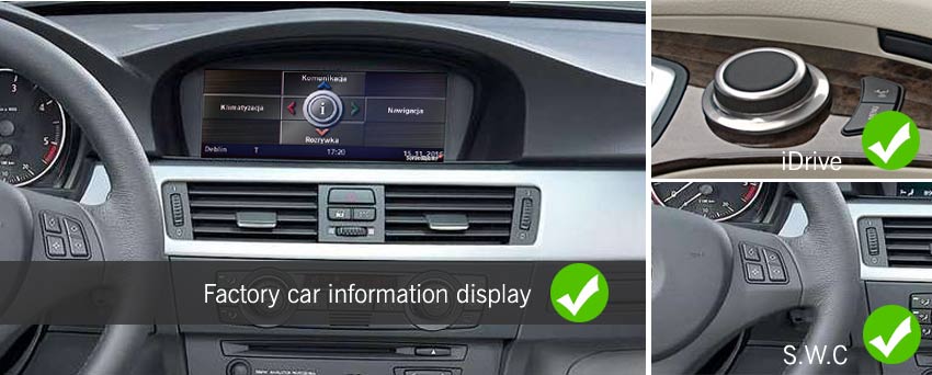 support bmw 3 5 series original functions support steering wheel controls, idrive