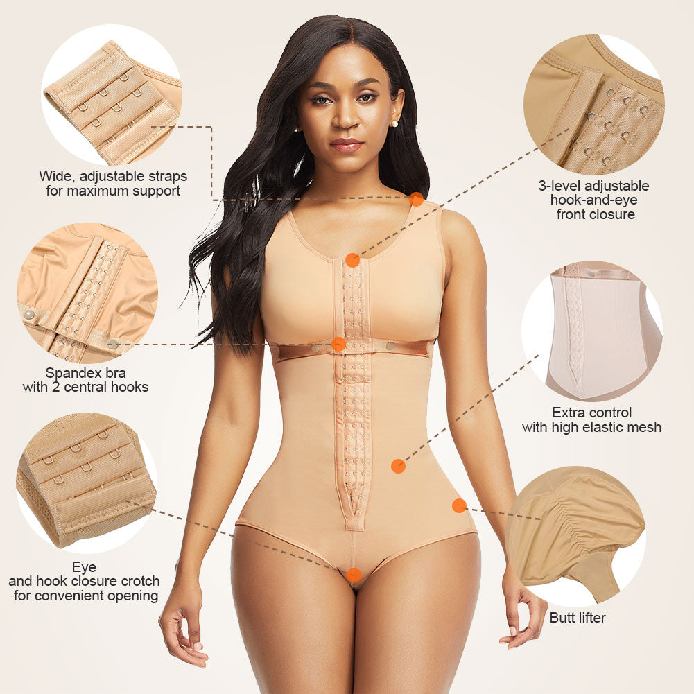 FeelinGirl Plus Size Firm Control Thong Shapewear Bodysuit