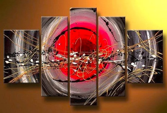 5 Piece Abstract Art, Canvas Painting, Acrylic Art for Sale, Huge Painting, Painting for Sale