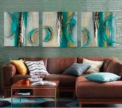 Buy Abstract Paintings, Large Oil Painting, Buy Paintings Online, 3 Piece Canvas Painting