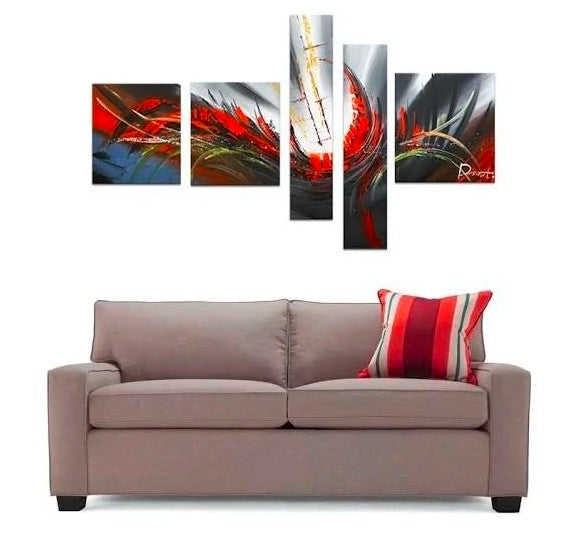 Buy Abstract Paintings, Affordable Canvas Painting, Acrylic Art, 5 Piece Wall Painting, Acrylic Paintings