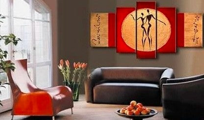 Dancing Figure Painting, Modern Artwork, Buy Art Online, 5 Piece Canvas Art, Canvas Painting, Acrylic Painting, Contemporary Art