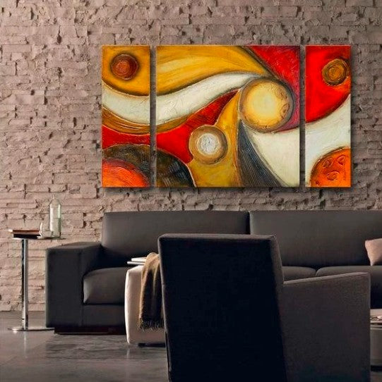 Abstract Art Painting, Large Oil Painting, Canvas Wall Art Sets, 3 Piece Canvas Painting, Large Painting