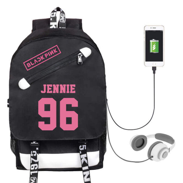 BLACKPINK USB Charging Casual Canvas Backpack