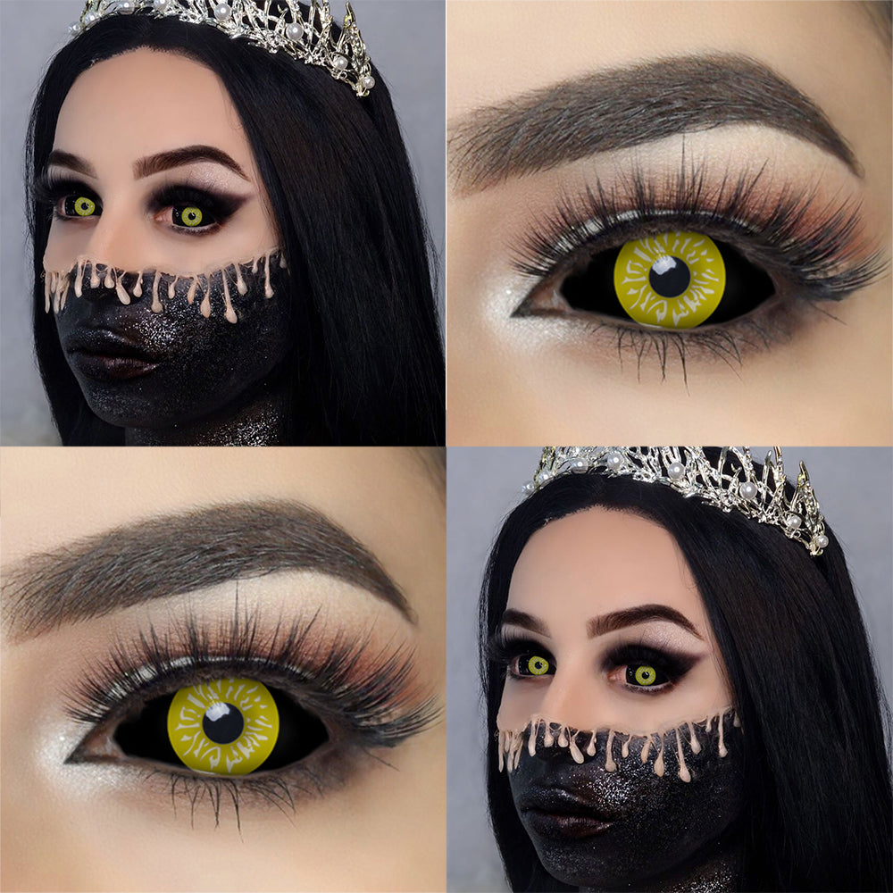 Black And Yellow Sclera Contact Lenses Eye Freshgo