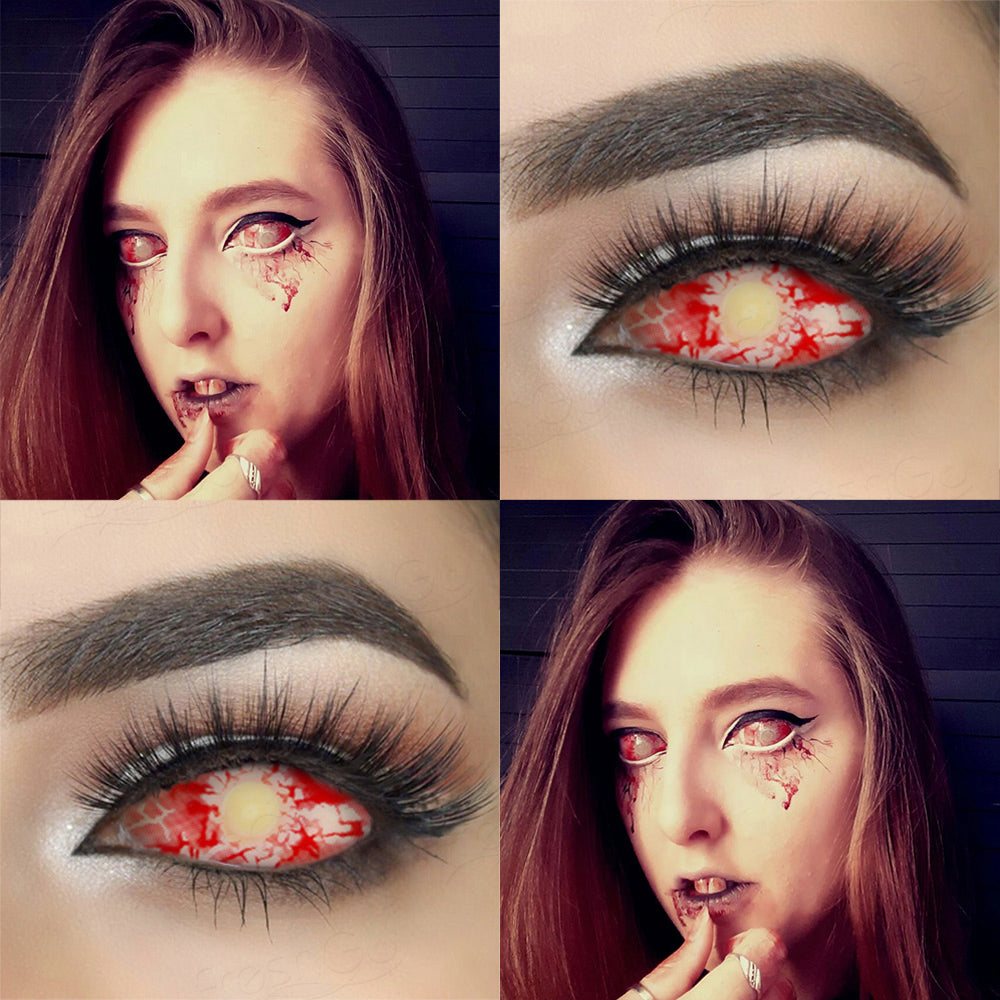 These 22mm sclera contact lenses entirely cover the sclera and iris.