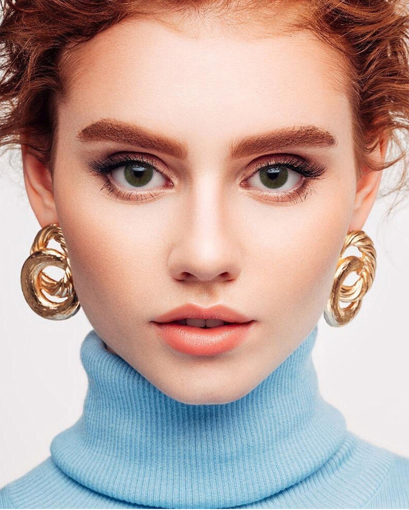Nature Mel Green colored contact lenses with vibrant looking model picture