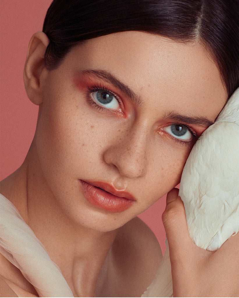 Premium Blue prescription colored contacts with vibrant looking model picture