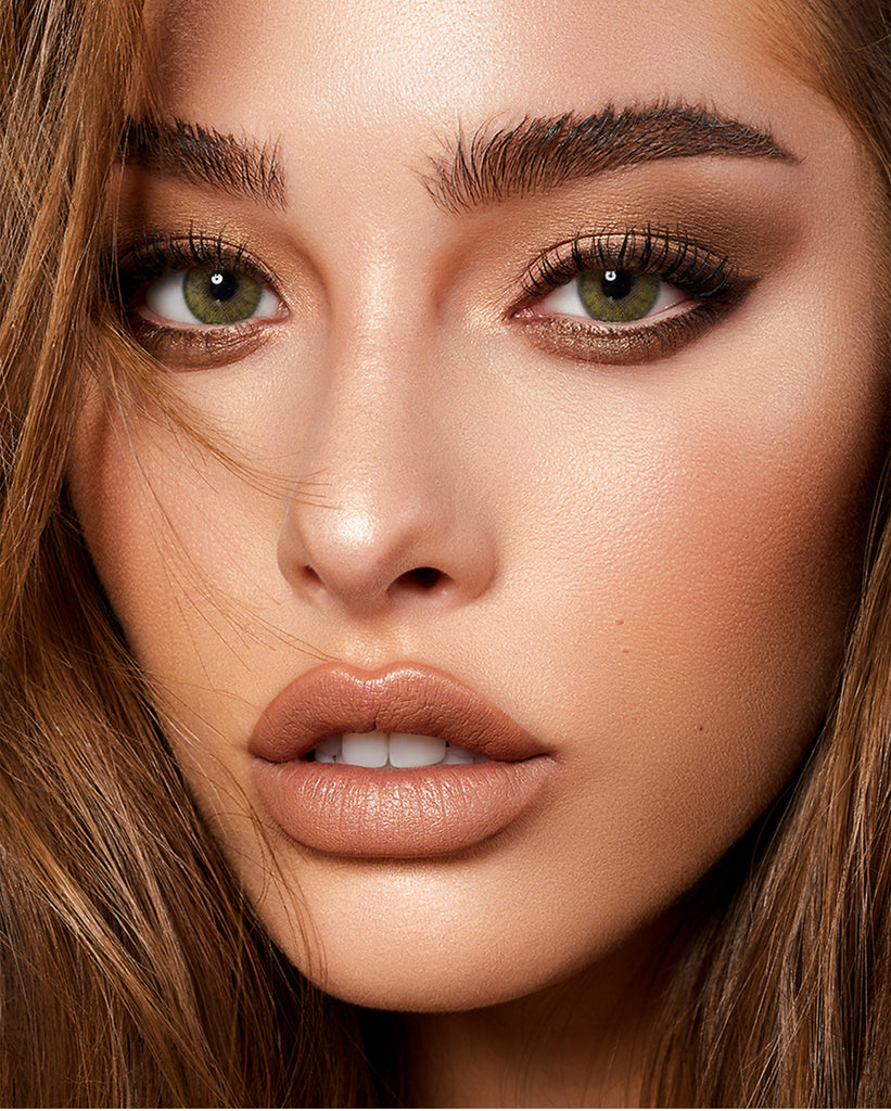 Premium Hazel colored contact lenses with vibrant looking model picture
