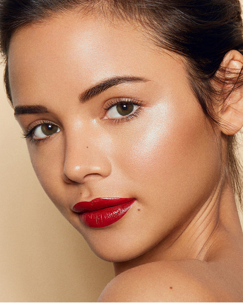 Bellalens Silky Gold colored contact lenses with vibrant looking model picture
