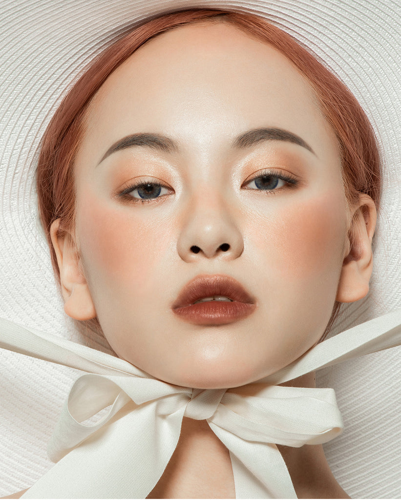 Pro Blue colored contacts with natural looking model picture