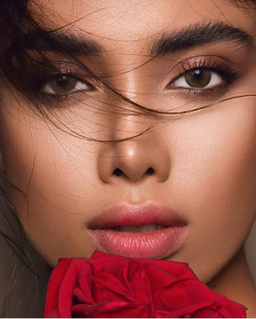 Pro Hazel colored contact lenses with vibrant looking model picture