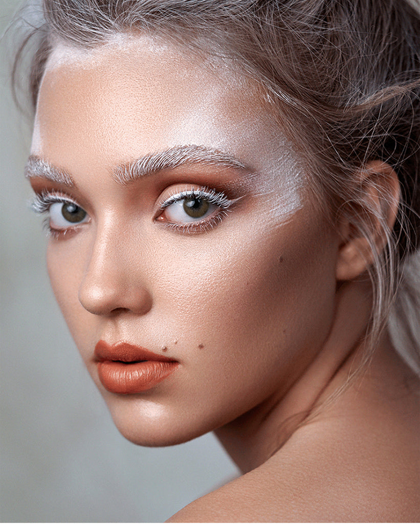 Fancy Hazelnut Brown colored contact lenses with vibrant looking model picture