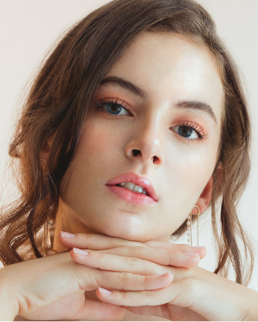 Premium Candy Blue colored contacts with natural looking model picture