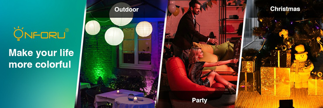 20W RGB LED Flood Lights with Remote Control 4 Pack, IP66 Waterproof Dimmable Color Changing Floodlight
