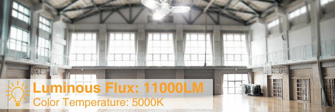 100W E26 LED Garage Lights 5000K Daylight White LED Light Bulbs with Adjustable Panels for Garage