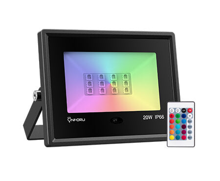 20W RGB LED Flood Lights with Remote Control 4 Pack