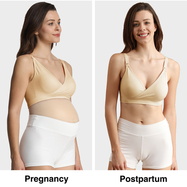 iloveSIA Women's V Neck Nursing Bra Seamless Maternity Breastfeeding Bra Pack of 3 picture