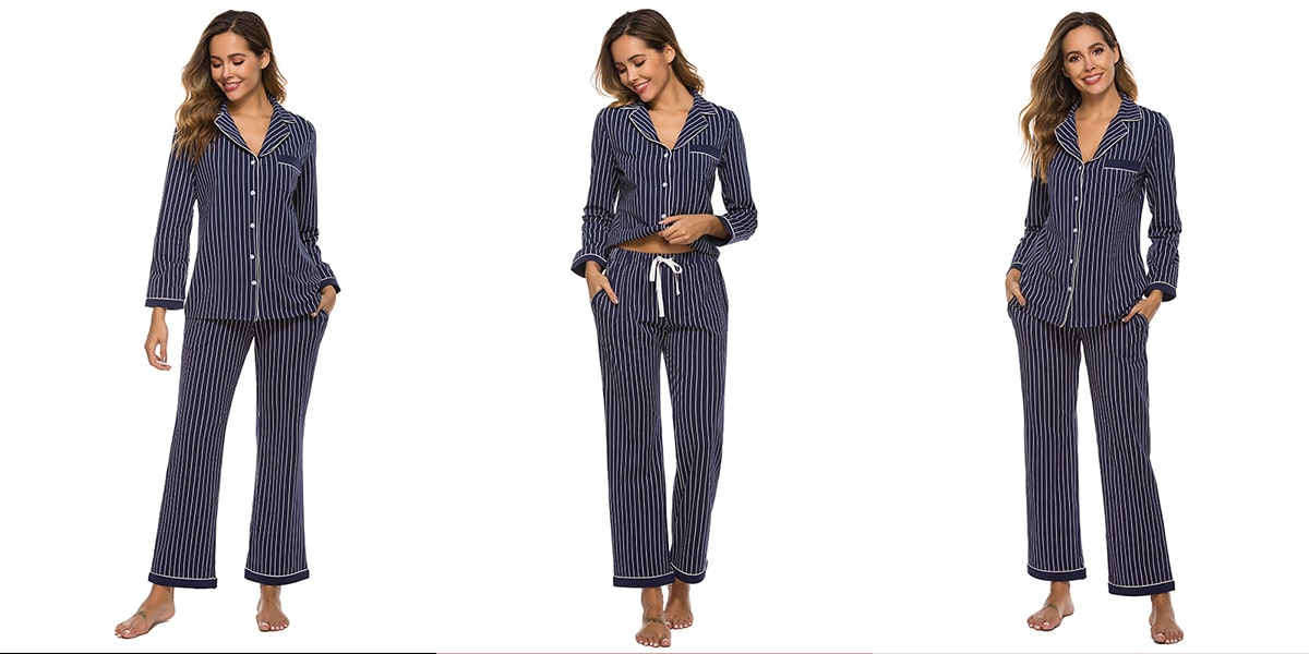 Women's Stripes Cotton Pajamas Sets